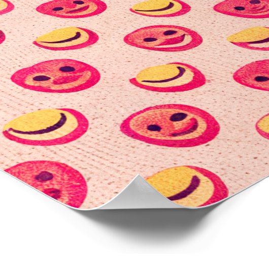 Preppy pink Lächeln Emoji Farbe Poster Geschenke. (Ecke)