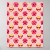 Preppy pink Lächeln Emoji Farbe Poster Geschenke. (Vorne)