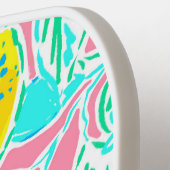 Preppy Pink Lemon Muster Pickleball Schläger (Linke Seite)