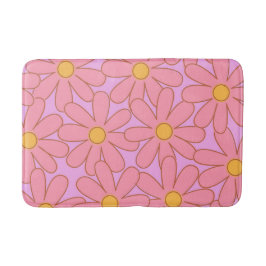 Preppy Pink Lila Floral Einfaches Muster Blume Badematte