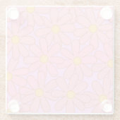 Preppy Pink Lila Floral Einfaches Muster Blume Glasuntersetzer (Rückseite)