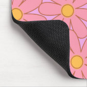 Preppy Pink Lila Floral Einfaches Muster Blume Mousepad (Ecke)