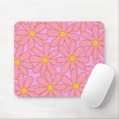 Preppy Pink Lila Floral Einfaches Muster Blume Mousepad (Mit Mouse)