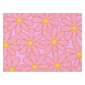 Preppy Pink Lila Floral Einfaches Muster Blume Tischdecke (Vorderseite (Horizontal))