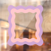 Preppy Pink Lila Wavy Rectangle Mirror Fensteraufkleber (Blatt 2)