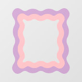 Preppy Pink Lila Wavy Rectangle Mirror Fensteraufkleber (Blatt)