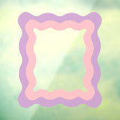 Preppy Pink Lila Wavy Rectangle Mirror Fensteraufkleber (Blatt 3)
