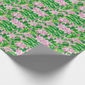 Preppy Pink Lily Floral Chic Botanical Gift  Geschenkpapier (Ecke)