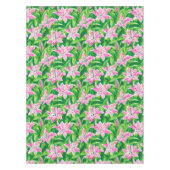 Preppy Pink Lily Floral Greenery Chic Garden Party Tischdecke (Vorderseite)