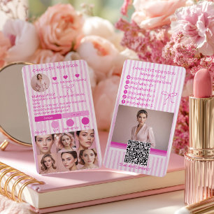 Preppy-Pink-Makeup-Schönheits-Social-Media-Influen Visitenkarte