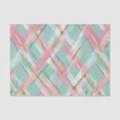 Preppy Pink Mint Gold Glitter Argyle Muster Seidenpapier (Vorderseite)