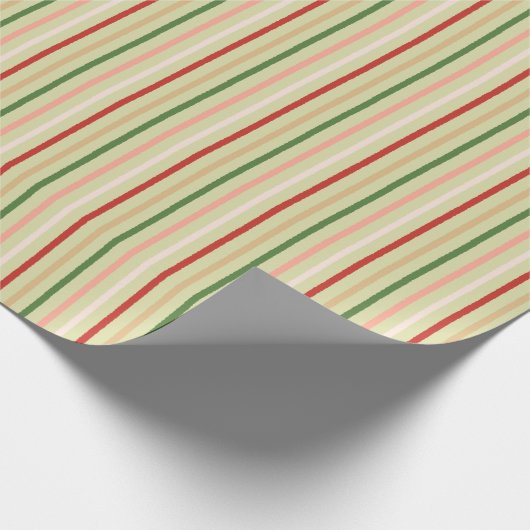 Preppy Pink Minze Grün Weihnachtsfarben Streifen Geschenkpapier (Ecke)