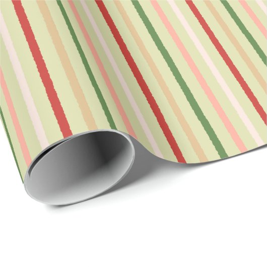 Preppy Pink Minze Grün Weihnachtsfarben Streifen Geschenkpapier (Rolleneckpunkt)