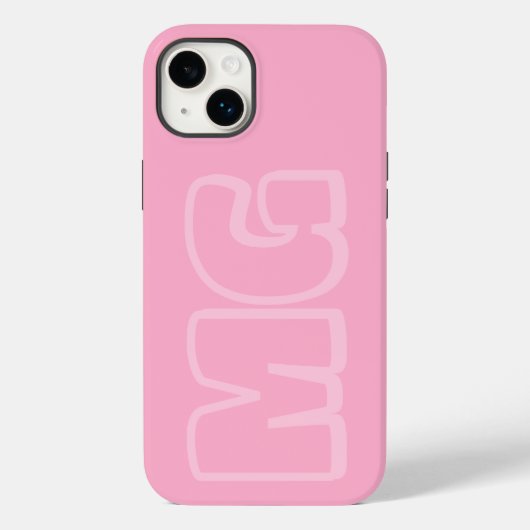 Preppy Pink Monogram Case-Mate iPhone Hülle (Rückseite)