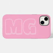 Preppy Pink Monogram Case-Mate iPhone Hülle (Rückseite (Horizontal))