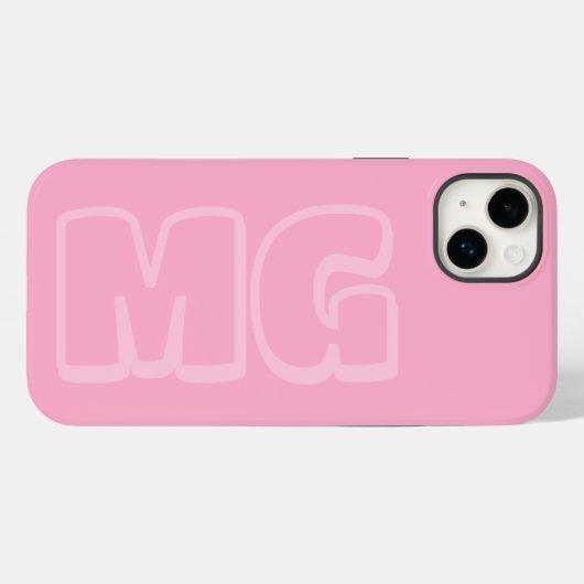 Preppy Pink Monogram Case-Mate iPhone Hülle (Rückseite (Horizontal))