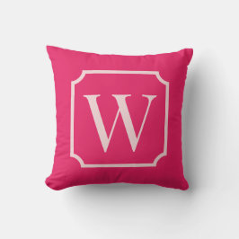 Preppy Pink Monogram Dorm Room Pillow  Kissen