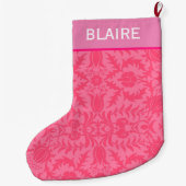 Preppy Pink Monogram Großer Weihnachtsstrumpf (Rückseite)