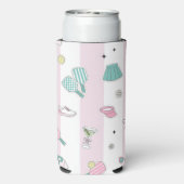 Preppy Pink Monogram Pickleball Geschenk für sie Selters Dosenkühler (Seltzer Rückseite)