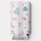 Preppy Pink Monogram Pickleball Geschenk für sie Selters Dosenkühler (Rückseite)