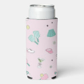 Preppy Pink Monogram Pickleball Geschenk für sie Selters Dosenkühler (Seltzer Rückseite)