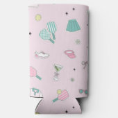 Preppy Pink Monogram Pickleball Geschenk für sie Selters Dosenkühler (Rückseite)