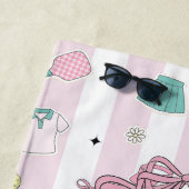 Preppy Pink Monogram Pickleball Gift for Her Strandtuch (Beispiel)