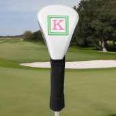 Preppy-Pink-Monogramm mit grüner Grenze Golf Headcover
