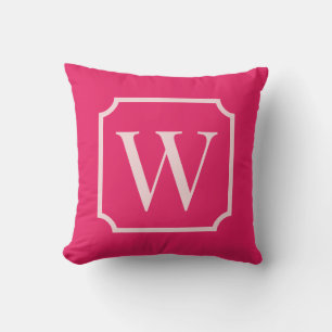 Preppy Pink Monogramm Wohnheim-Kissen Kissen