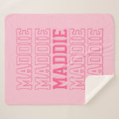 Preppy Pink Name Blankon Sherpadecke (Vorderseite (Horizontal))