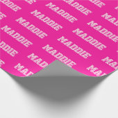 Preppy Pink Name Wrapper Geschenkpapier (Ecke)