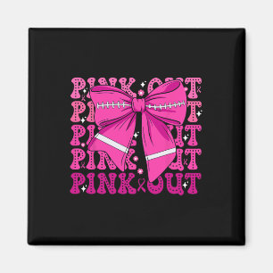 Preppy Pink Out Footll Breast Cancer Awaren Magnet