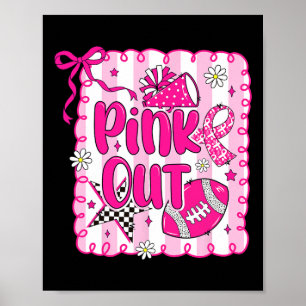 Preppy Pink Out Footll Coquette Brustkrebs Krieg Poster