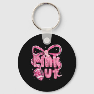 Preppy Pink Out Tackle Football Brustkrebs Awaren Schlüsselanhänger