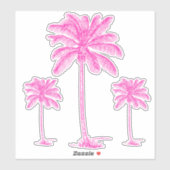 Preppy Pink Palmetto Palm Trees Aufkleber (Blatt)