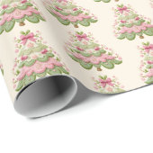 Preppy Pink Pastel Weihnachtsbaum Geschenkpapier (Rolleneckpunkt)