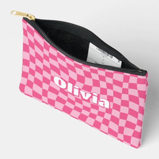 Preppy-Pink-Pencil-Case Zubehörtasche (Offen)