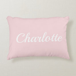 Preppy Pink Personalized Name Dorm Room Pillow Dekokissen
