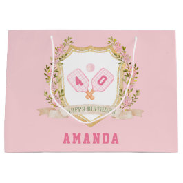 Preppy Pink Pickle Ball Happy Birthday Große Geschenktüte