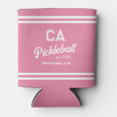 Preppy Pink Pickleball Club Custom Wappen Party Dosenkühler (Vorderseite)