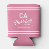Preppy Pink Pickleball Club Custom Wappen Party Dosenkühler (Rückseite)