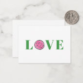 Preppy Pink Pickleball-Liebe Mitteilungskarte (Vorderseite/Rückseite Beispiel)