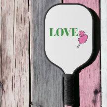 Preppy Pink Pickleball Paddle Ball Liebe