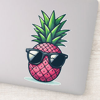 Preppy Pink Pineape Aufkleber