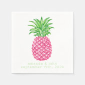 Preppy Pink Pineappstars Personalisierte Hochzeit Serviette (Vorderseite)