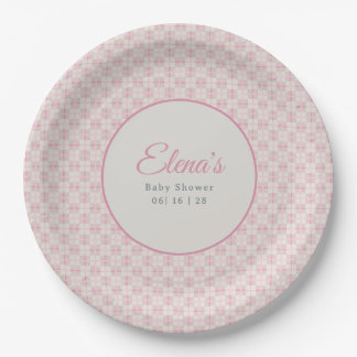 Preppy Pink Plaid Baby Shower  Pappteller