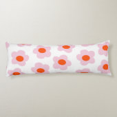 Preppy Pink Red Floral Einfaches Blume Muster Seitenschläferkissen (Rückseite)