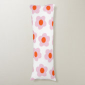 Preppy Pink Red Floral Einfaches Blume Muster Seitenschläferkissen (Vorderseite Vertikal)