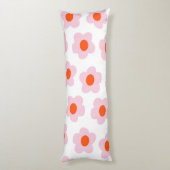 Preppy Pink Red Floral Einfaches Blume Muster Seitenschläferkissen (Rückseite (Vertikal))