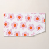 Preppy Pink Red Hippie Blume Pattern Badhandtuch Set (Handtuch)